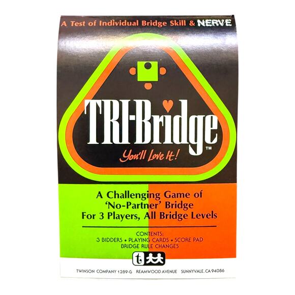Tri-Bridge Card Game 1982 by Twinson Co – Vintage New Open Box Set - Picture 1 of 7